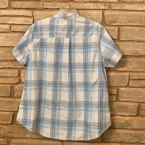 Eddie Bauer Short Sleeve Adventure Shirt-Blue Plaid-Button-Size XXL NWT - Picture 8 of 10